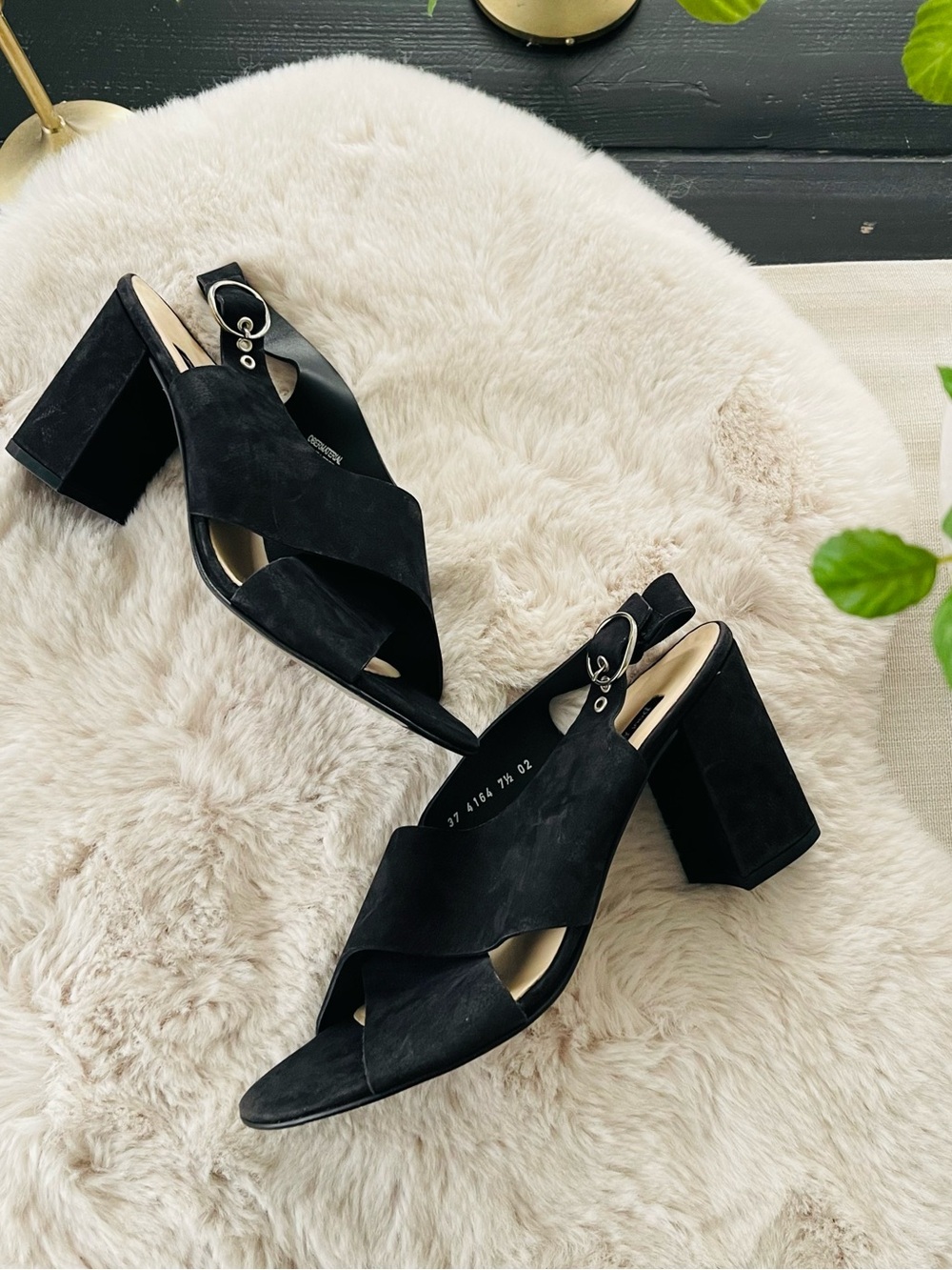 PAUL GREEN black slingback heels Sz 10